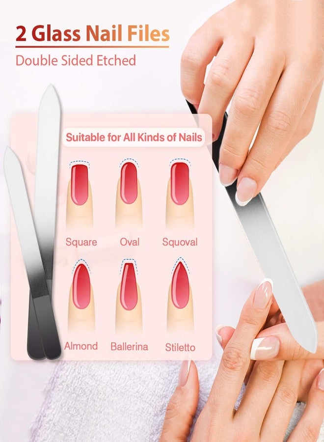 HealPure مبرد أظافر زجاجي وملمع أظافر، طقم فاخر مكون من 4 قطع: مبرد أظافر كريستالي وملمع أظافر زجاجي نانو، مع علبة، أداة مانيكير احترافية، مبرد أظافر تشيكي للأظافر الطبيعية، هدية للنساء والفتيات - Image 2